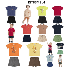 Kit Conjunto Elian Meninos Infantil 8 Peças estampas e cores variadas tamanho 3