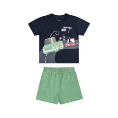 Kit Conjunto Elian Meninos Infantil 8 Peças estampas e cores variadas tamanho 3