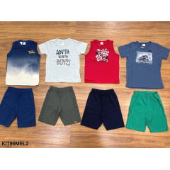Kit Conjunto Elian Meninos Infantil 8 Peças estampas e cores variadas tamanho 6