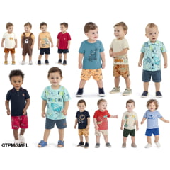 Kit Conjunto Elian Recem Nascido Bebê Meninos Tamanho P M G