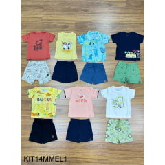 Kit Conjunto Elian Recem Nascido Bebê Meninos Tamanho P M G