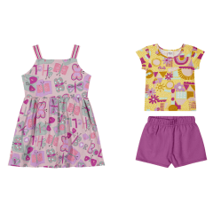 Kit Elian Meninas Infantil 3 Peças do 4 ao 8