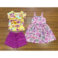 Kit Elian Meninas Infantil 3 Peças do 4 ao 8
