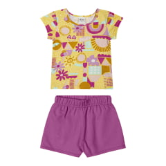 Kit Elian Meninas Infantil 5 Peças estampas e cores variadas do 1 ao 3