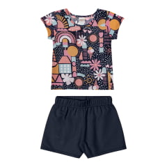 Kit Elian Meninas Infantil 5 Peças estampas e cores variadas do 1 ao 3