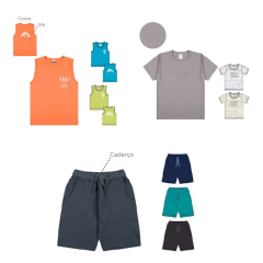 Kit 3 Peças Fantoni Meninos Cores Variadas do 12 ao 14