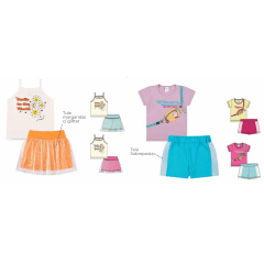 Kit Fantoni Meninas Com Estampas Coloridas