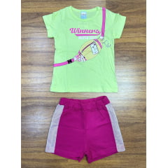 Kit Fantoni Meninas Com Estampas Coloridas do 6 ao 8