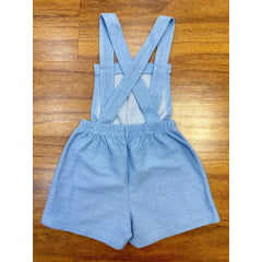Kit Fantoni Meninas Jardineira Moletinho ecológico jeans do 4 ao 8