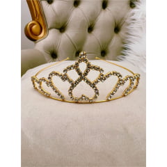 Coroa Infantil Princesa Coração Com Strass Super Luxo