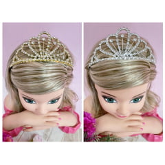 Coroa Infantil Realeza Pétalas Com Strass Super Luxo