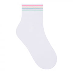 Kit 3 Pares de Meia Infantil Cano Curto Branca C/ Desenhos