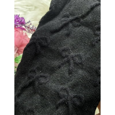 Meia Calça Infantil Algodão Preta Fio 80