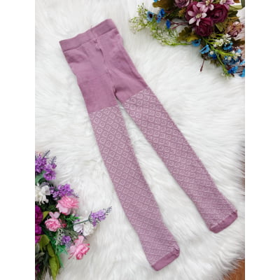 Meia Calça Infantil Algodão Rose Fio 80