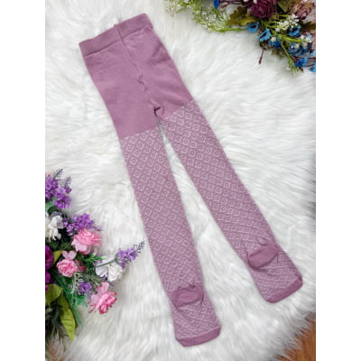 Meia Calça Infantil Algodão Rose Fio 80