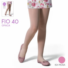 Meia Calça Infantil Com Elastano Opaca Varias Cores Fio 40
