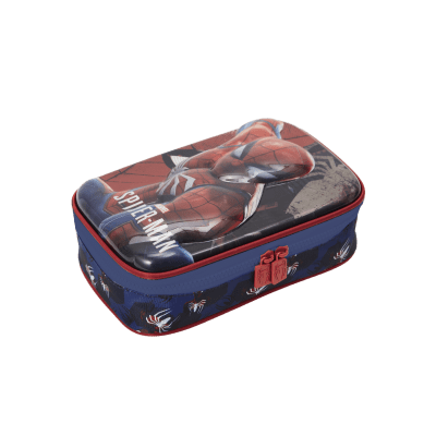 Estojo Box Infantil do Homem Aranha 3D Azul e Vermelha