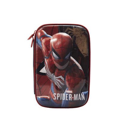 Estojo Box Infantil do Homem Aranha 3D Azul e Vermelha