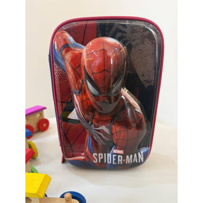 Estojo Box Infantil do Homem Aranha 3D Azul e Vermelha