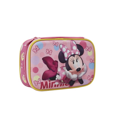 Estojo Box Infantil Escolar Minnie Relevo
