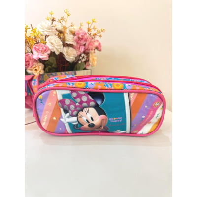 Estojo Duplo Escolar Minnie no Celular