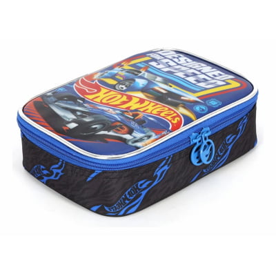Estojo Escolar Box do Hot Wheels Designed For Speed Azul