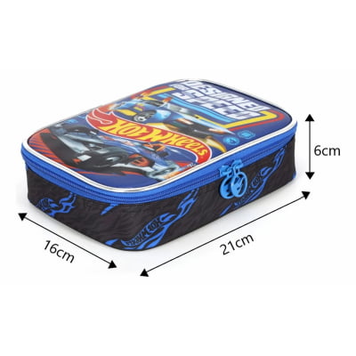 Estojo Escolar Box do Hot Wheels Designed For Speed Azul
