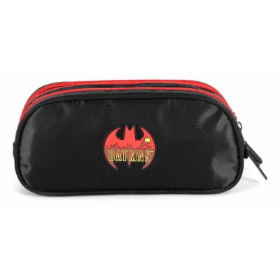 Estojo Escolar Infantil Triplo do Batman Vermelho ou Azul