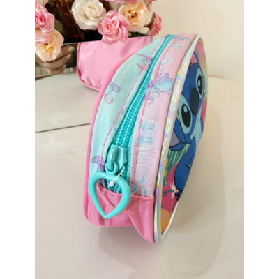 Estojo Escolar Simples da Lilo Stitch e Angel Rosa