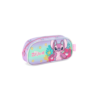 Estojo Escolar Simples da Lilo Stitch e Angel Roxo