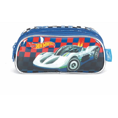 Estojo Escolar Triplo do Hot Wheels Cores