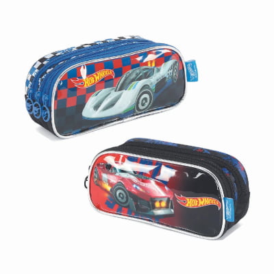 Estojo Escolar Triplo do Hot Wheels Cores Estojo Escolar Triplo do Hot Wheels Cores