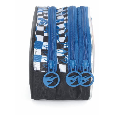Estojo Escolar Triplo do Hot Wheels Cores