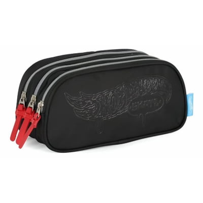 Estojo Escolar Triplo Hot Wheels Skate Cores