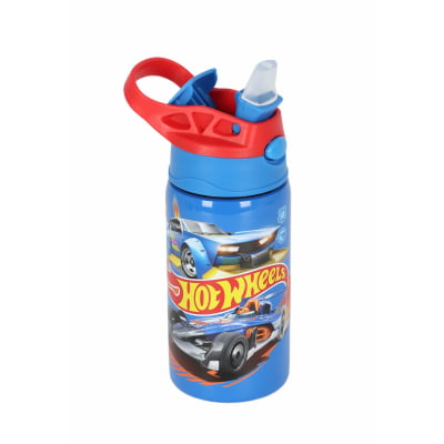 Garrafinha Infantil de 500 ml Aço Inóx Hotwheels Azul Garrafinha Infantil de 500 ml Aço Inóx Hotwheels Azul