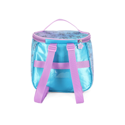 Kit Mochila C/ Rodinhas + Lancheira  Lilo Stitch e Angel Azul e Lilás