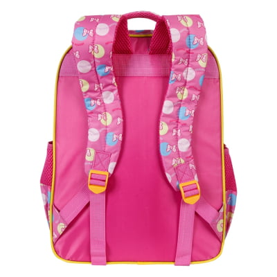 Kit Mochila Costas Tam.16 + Lancheira Térmica e Estojo box Infantil da Minnie Rosa Colorida