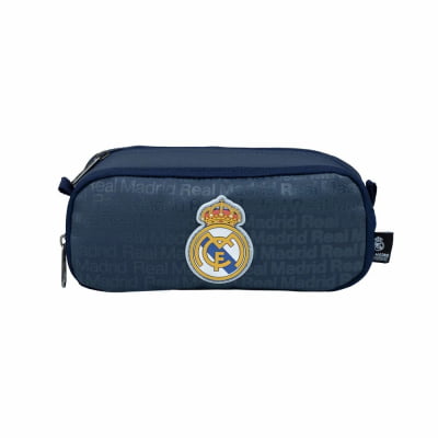 Kit Mochila de Costas B07 Esportiva e Estojo Duplo do Real Madrid