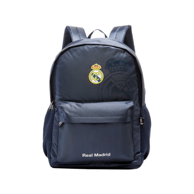 Kit Mochila de Costas B07 Esportiva e Estojo Duplo do Real Madrid