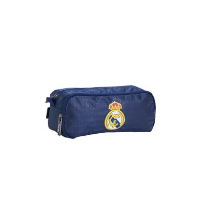 Kit Mochila de Costas B07 Esportiva e Estojo Duplo do Real Madrid