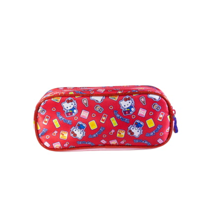 Kit Mochila de Costas Escolar + Estojo Duplo da Hello Kitty