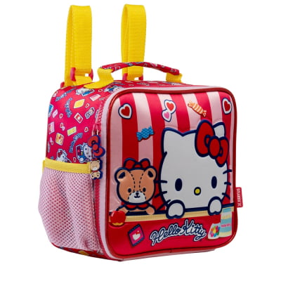 Kit Mochila de Costas Escolar + Lancheira da Hello Kitty