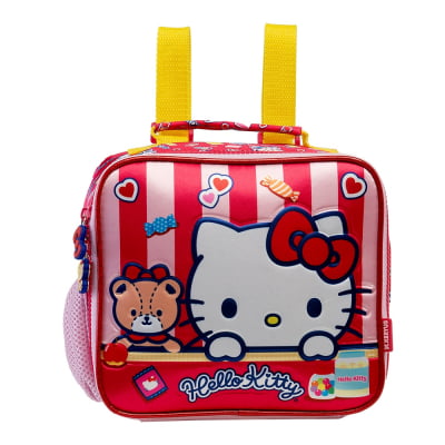 Kit Mochila de Costas Escolar + Lancheira da Hello Kitty