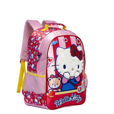 Kit Mochila de Costas Escolar + Lancheira da Hello Kitty