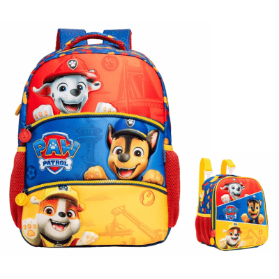Kit Mochila de Costas Escolar Tam. 14 e Lancheira Térmica da Patrulha Canina SE