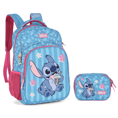 Kit Mochila De Costas + Estojo Box da Lilo Stitch e Angel Pink Kit Mochila De Costas + Estojo Box da Lilo Stitch e Angel Pink
