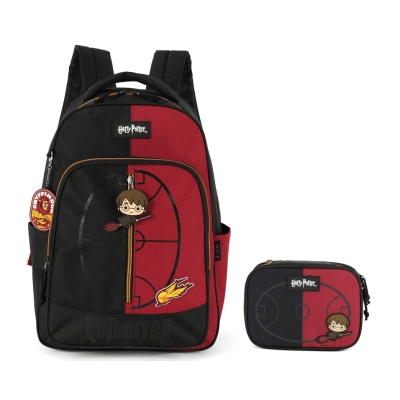 Kit Mochila de Costas + Estojo Box do Harry Potter Quadribol da Grifinória Kit Mochila de Costas + Estojo Box do Harry Potter Quadribol da Grifinória