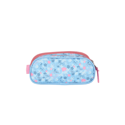 Kit Mochila De Costas + Estojo Triplo da Lilo Stitch e Angel Rosa