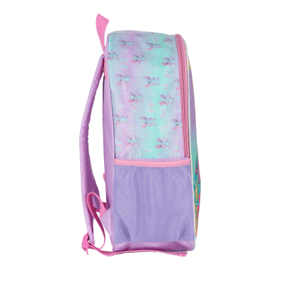 Kit Mochila De Costas Grande Reforçada + Lancheira + Estojo Simples da Lilo Stitch e Angel Roxa
