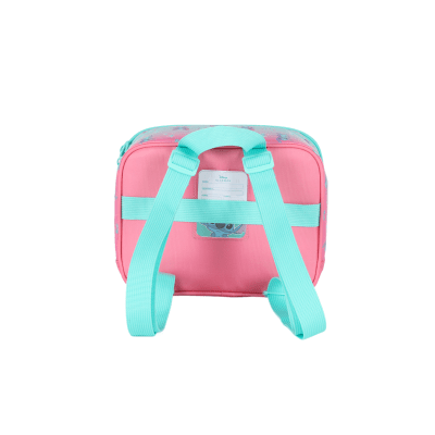 Kit Mochila De Costas Grande Reforçada + Lancheira Térmica + Estojo Simples da Lilo Stitch e Angel Rosa